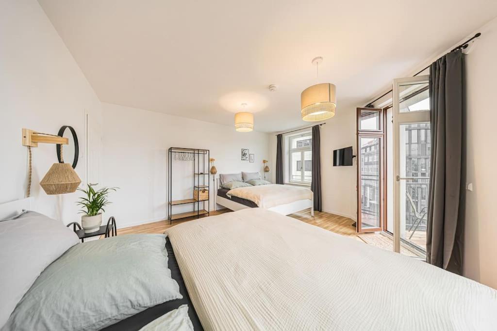 Stylisches Zentrales City-Apartment Mit 2 Balkonen Leipzig Extérieur photo